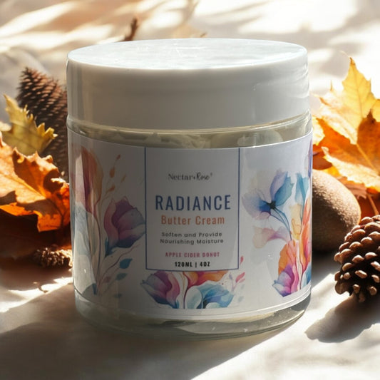 Nectar & RoseRadiance ButtercreamRADIANCE buttercream is formulated to deliver intense hydration and nourishment to the skin, promoting a soft and radiant appearance. This butter cream is ideal for Radiance Buttercream