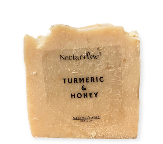 Nectar & RoseTurmeric & HoneyIntroducing our luxurious Turmeric and Honey Soap, a nourishing blend crafted to elevate your skincare routine. This artisanal soap features the golden goodness of tTurmeric & Honey